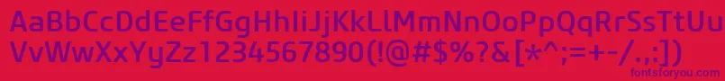 Police CoreSansM55Medium – polices violettes sur fond rouge