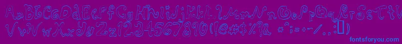 Rascal ffy Font – Blue Fonts on Purple Background