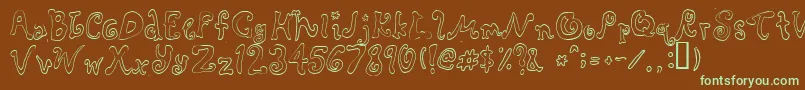 Шрифт Rascal ffy – зелёные шрифты на коричневом фоне