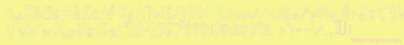 フォントRascal ffy – ピンクのフォント、黄色の背景