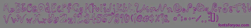 フォントRascal ffy – 紫色のフォント、灰色の背景