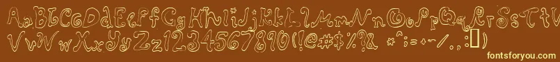 Rascal ffy-fontti – keltaiset fontit ruskealla taustalla