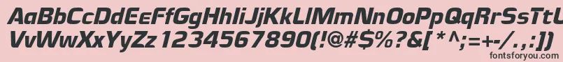 フォントManiacItalic – ピンクの背景に黒い文字