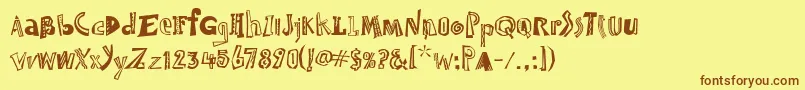 JambalayaTooItcTt Font – Brown Fonts on Yellow Background