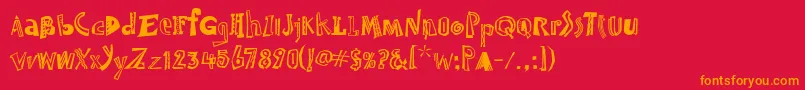 JambalayaTooItcTt Font – Orange Fonts on Red Background