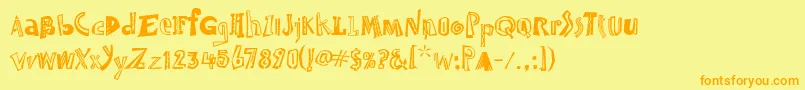 JambalayaTooItcTt Font – Orange Fonts on Yellow Background