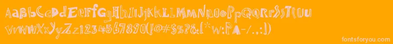 JambalayaTooItcTt-Schriftart – Rosa Schriften auf orangefarbenem Hintergrund