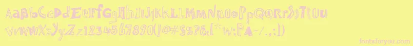 JambalayaTooItcTt Font – Pink Fonts on Yellow Background