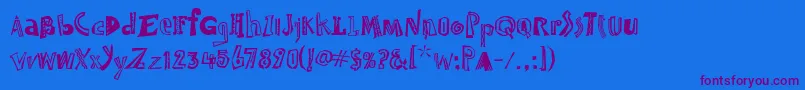 JambalayaTooItcTt Font – Purple Fonts on Blue Background