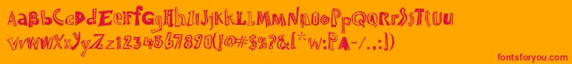JambalayaTooItcTt Font – Red Fonts on Orange Background