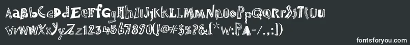 フォントJambalayaTooItcTt – 黒い背景に白い文字