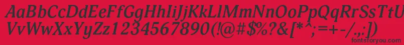 フォントAdoniscBolditalic – 赤い背景に黒い文字