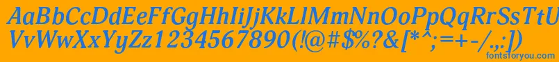 フォントAdoniscBolditalic – オレンジの背景に青い文字