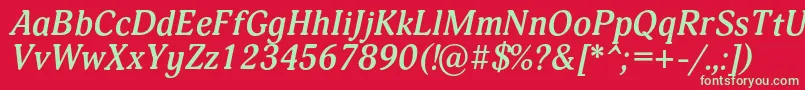 AdoniscBolditalic Font – Green Fonts on Red Background