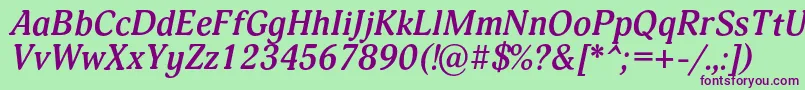 AdoniscBolditalic Font – Purple Fonts on Green Background