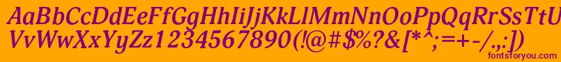 AdoniscBolditalic Font – Purple Fonts on Orange Background