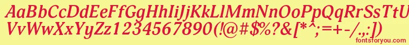 AdoniscBolditalic Font – Red Fonts on Yellow Background