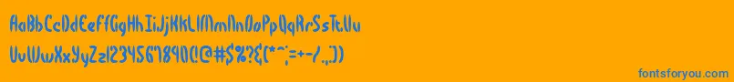 フォントBocuma – オレンジの背景に青い文字