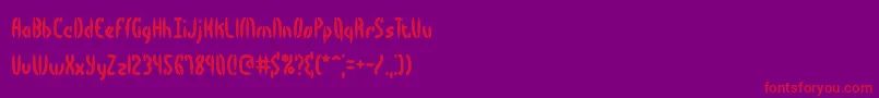 Bocuma-Schriftart – Rote Schriften auf violettem Hintergrund