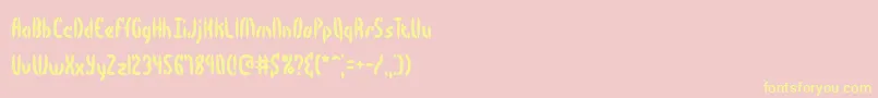 Bocuma Font – Yellow Fonts on Pink Background