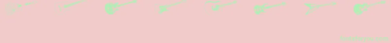 フォントDjStringed – ピンクの背景に緑の文字