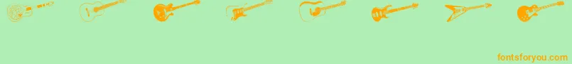 Шрифт DjStringed – оранжевые шрифты на зелёном фоне