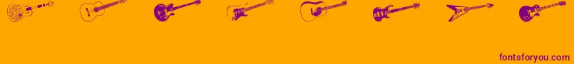 フォントDjStringed – オレンジの背景に紫のフォント
