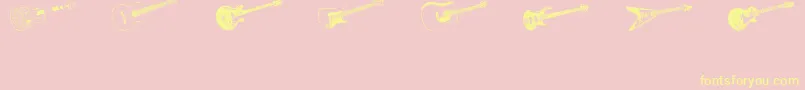 Fonte DjStringed – fontes amarelas em um fundo rosa