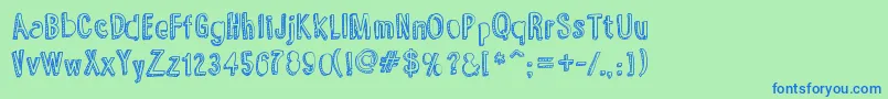 YummyLollipop Font – Blue Fonts on Green Background