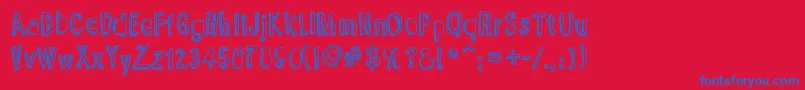 YummyLollipop-fontti – siniset fontit punaisella taustalla