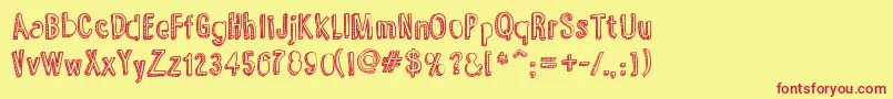 YummyLollipop Font – Red Fonts on Yellow Background