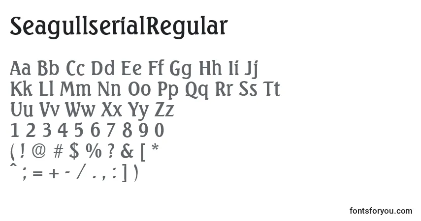 A fonte SeagullserialRegular – alfabeto, números, caracteres especiais