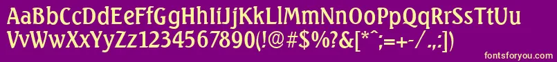 SeagullserialRegular Font – Yellow Fonts on Purple Background