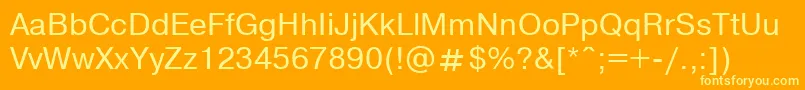 NthelveticaNormaloblique Font – Yellow Fonts on Orange Background