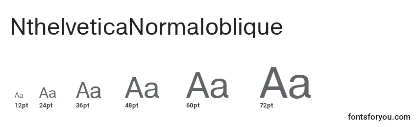 Größen der Schriftart NthelveticaNormaloblique