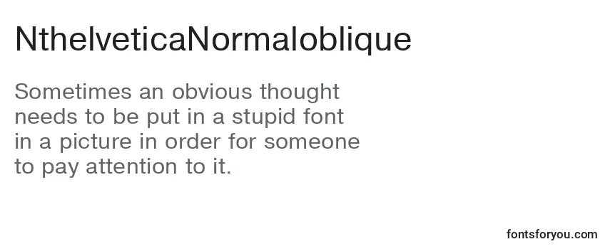 Шрифт NthelveticaNormaloblique