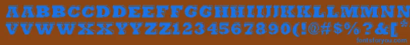 HangbordDsg Font – Blue Fonts on Brown Background