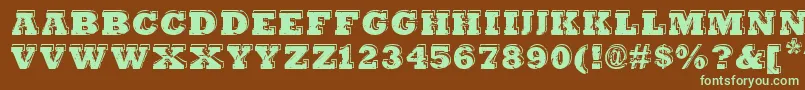 HangbordDsg Font – Green Fonts on Brown Background