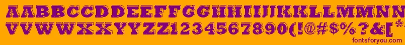 HangbordDsg Font – Purple Fonts on Orange Background