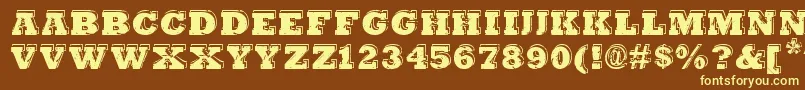 HangbordDsg Font – Yellow Fonts on Brown Background