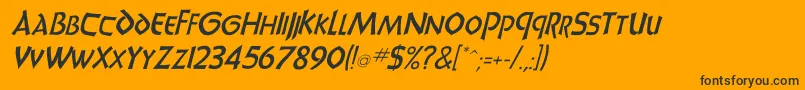 UnciadisItalic Font – Black Fonts on Orange Background