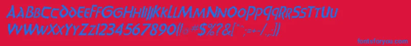 UnciadisItalic Font – Blue Fonts on Red Background