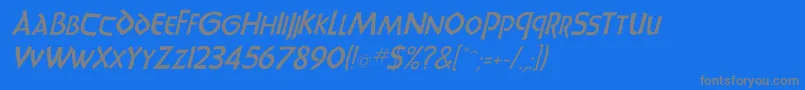 Weitere Informationen zur UnciadisItalic-Schriftart UnciadisItalic-Schriftart – Graue Schriften auf blauem Hintergrund