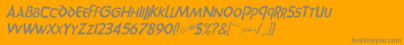 Weitere Informationen zur UnciadisItalic-Schriftart UnciadisItalic-Schriftart – Graue Schriften auf orangefarbenem Hintergrund