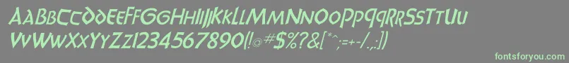 UnciadisItalic-Schriftart – Grüne Schriften auf grauem Hintergrund