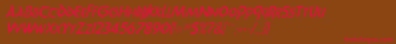 UnciadisItalic Font – Red Fonts on Brown Background