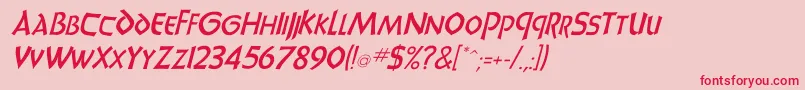 UnciadisItalic Font – Red Fonts on Pink Background