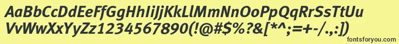 MetaboldlfcItalic Font – Black Fonts on Yellow Background