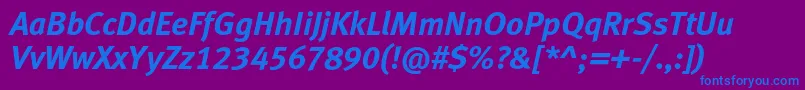 MetaboldlfcItalic Font – Blue Fonts on Purple Background