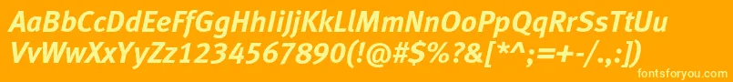 MetaboldlfcItalic Font – Yellow Fonts on Orange Background